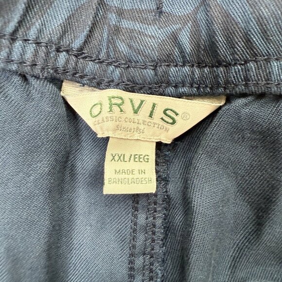 Orvis Jogger Men 2XL XXL Dark Blue Floral Tropical 28" Lyocell Tapered Casual - Picture 5 of 16